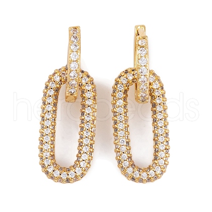 Rack Plating Brass Cubic Zirconia Earrings EJEW-S219-13G-1