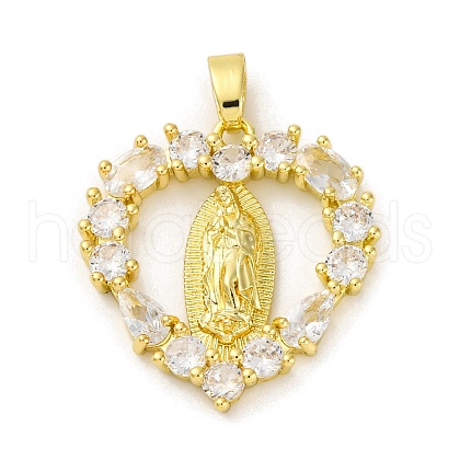 Brass Pendants with Cubic Zirconia KK-D536-01G-1