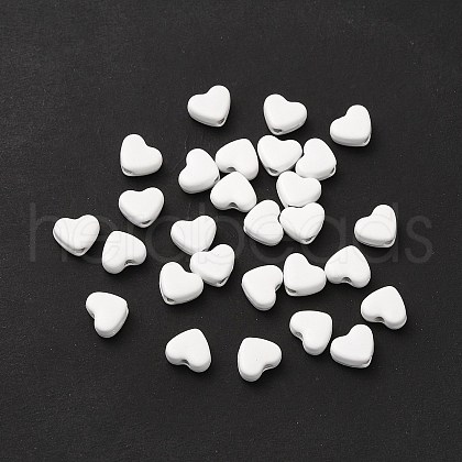Heart Spray Painted Alloy Beads FIND-G053-01O-1