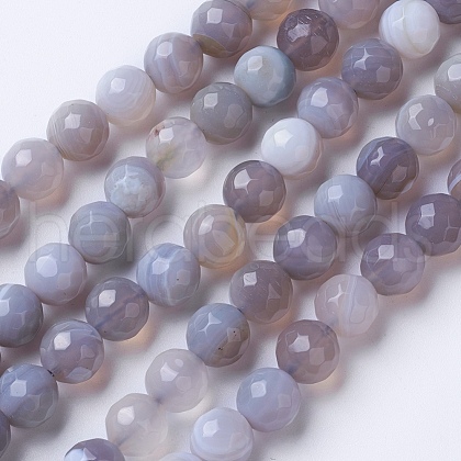 Natural Banded Agate Beads Strands X-G-G754-02-8mm-1