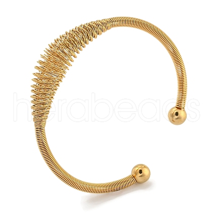 Ion Plating(IP) Hollowed 304 Stainless Steel Cuff Bangles BJEW-P331-09G-1