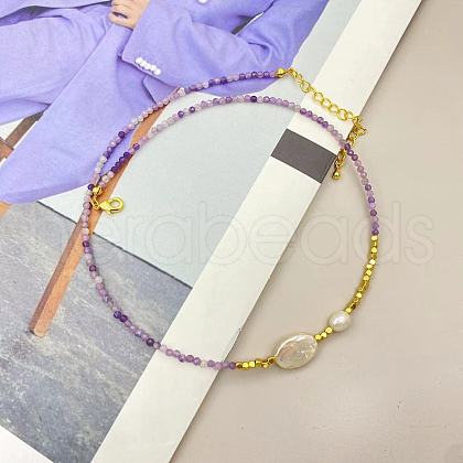 Elegant Freshwater Pearl Oval Pendant Necklaces YO9740-3-1