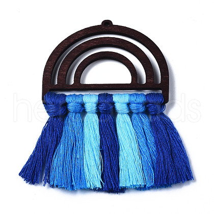Polycotton(Polyester Cotton) Tassel Big Pendants FIND-T052-14G-1