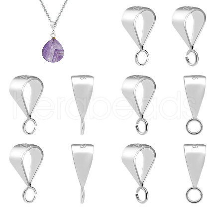   8Pcs 2 Style Sterling Silver Tube Bails STER-PH0002-20-1