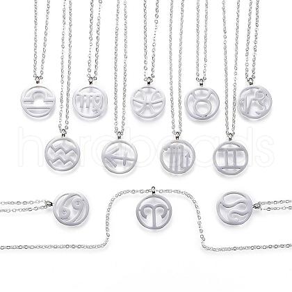 304 Stainless Steel Pendant Necklaces NJEW-N0074-23P-1