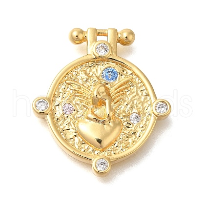 Brass Micro Pave Cubic Zirconia Pendants KK-H507-01G-1
