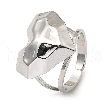 304 Stainless Steel Open Cuff Rings RJEW-Z018-18P-1