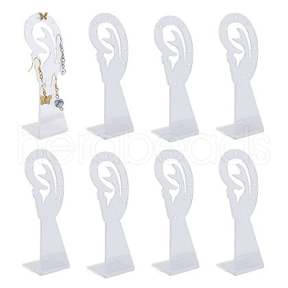 Ear Shape Transparent Acrylic Earring Display Stands EDIS-WH0022-05B-1