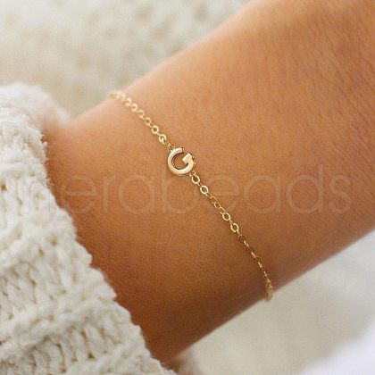 Simple Style Alloy Letter Link Bracelets WG5F19A-06-1