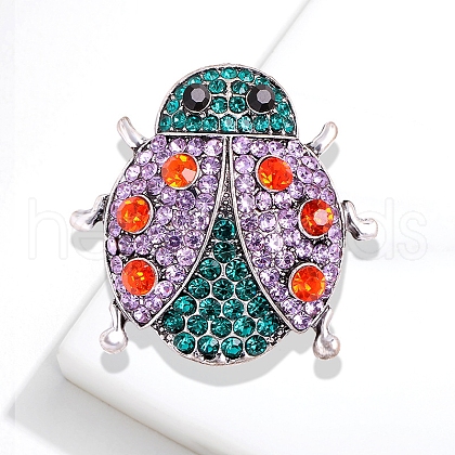 Ladybird Antique Silver Alloy Rhinedtone Brooches PW-WG85A6B-01-1