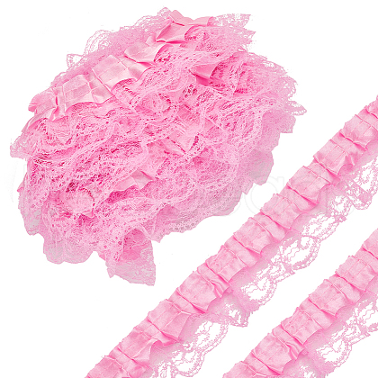 Fingerinspire 7.7~8M Stain Flower Lace Ribbon OCOR-FG0002-35B-1