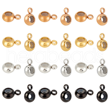 Unicraftale 32Pcs 4 Colors 202 Stainless Steel Tube Bails STAS-UN0048-17-1