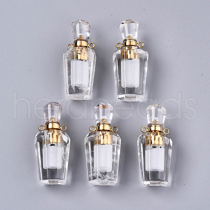 Faceted Natural Quartz Crystal Pendants G-T131-14H-1