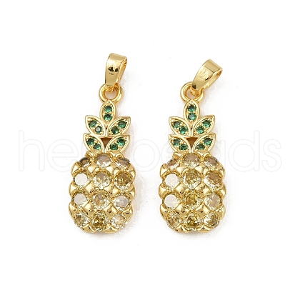 Brass Micro Pave Cubic Zirconia Pendants KK-C093-27B-G-1