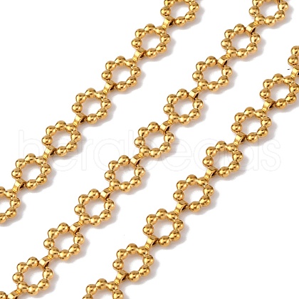 304 Stainless Steel Flower Charm Chains CHS-B006-04G-1
