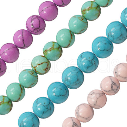Synthetic Turquoise Beads Strands TURQ-H038-8mm-M-1