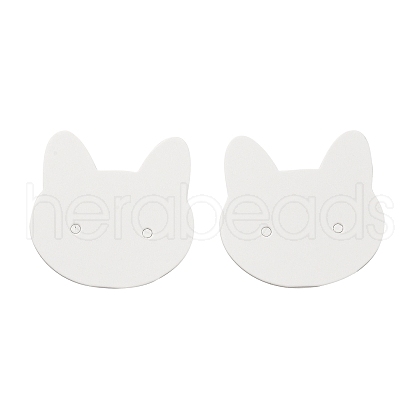 100Pcs Cat Shaped Paper Earring Display Cards X-EDIS-M004-01B-1
