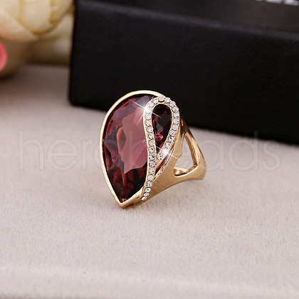 Alloy Rhinestone Finger Rings EW8675-1-1