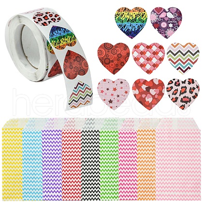 45Pcs 9 Colors White Kraft Paper Bags CARB-FS0001-02-1