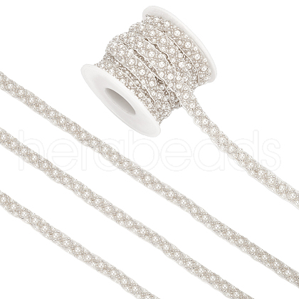 BENECREAT Plastic Bead Gauze Lace Trim OCOR-BC0007-33B-1