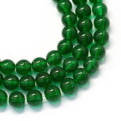 Baking Painted Transparent Glass Round Bead Strands DGLA-Q022-8mm-25-1