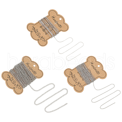 Unicraftale 3 Styles 304 Stainless Steel Curb Chains CHS-UN0001-24-1