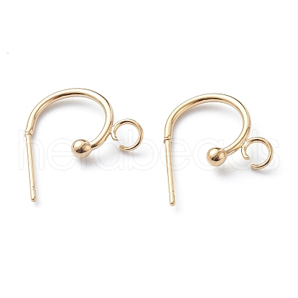 304 Stainless Steel Half Hoop Earrings X-STAS-Z028-B02-G-1