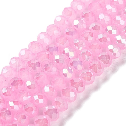 Baking Electroplate Glass Beads Strands DGLA-A039-J10mm-B16-1
