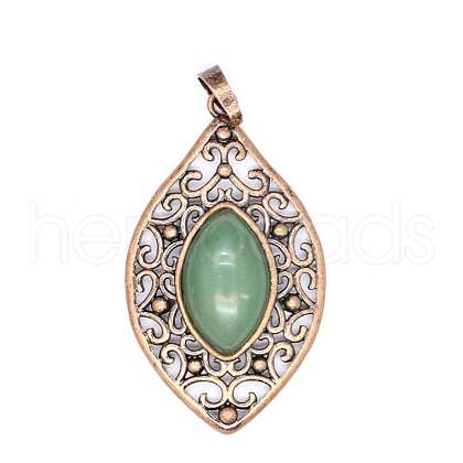 Retro Hollow Natural Topaz Jade Pendants PW-WGEF371-10-1