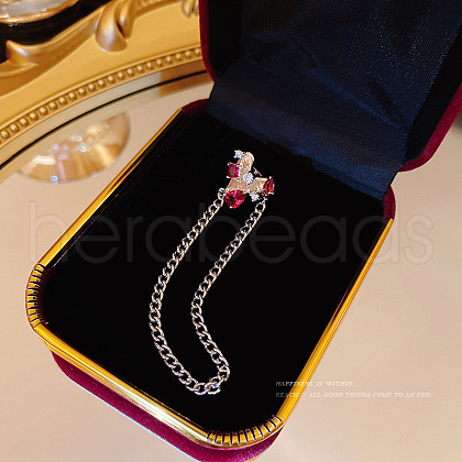 Imitation Pearl Tassel Dangle Earrings DX8372-5-1-1