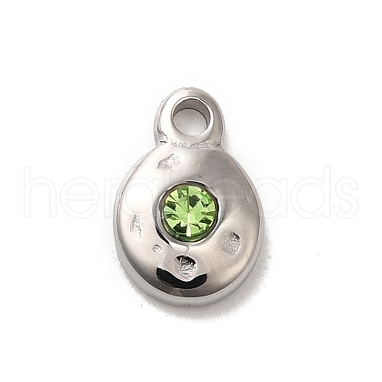 304 Stainless Steel Glass Pendants STAS-B074-02P-03-1