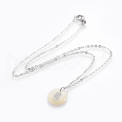 Brass Real Platinum Plated Cable Chains Pendant Necklaces NJEW-JN02259-04-1