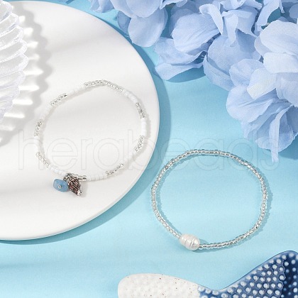 Glass Seed Beads Stretch Bracelets for Women BJEW-JB11638-01-1