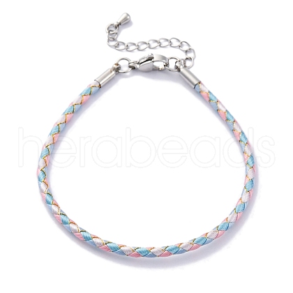 Polyester Cord Braided Bracelet Makings MAK-Z003-01P-02-1