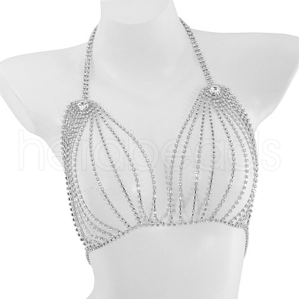 Alloy Crystal Rhinestone Tassel Sexy Chest Chains for Bikini FS-WG8610C-02-1