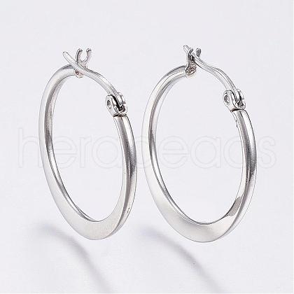 304 Stainless Steel Hoop Earrings EJEW-F105-22P-1