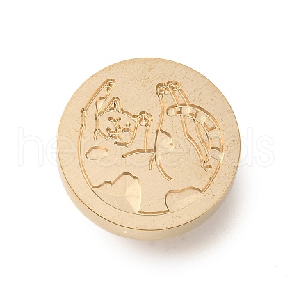 Golden Tone Wax Seal Brass Stamp Heads AJEW-U008-03G-24-1
