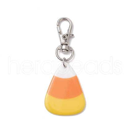 Halloween Acrylic Corn Pendant Decorations HJEW-JM02010-1