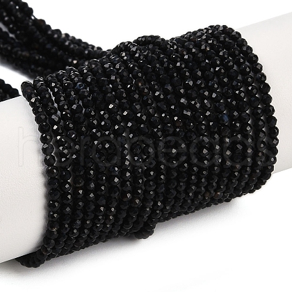 Natural Black Onyx Beads Strands G-A129-2mm-25-A-1