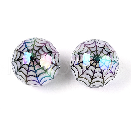 UV Plating Opaque Acrylic Beads OACR-T028-69B-1