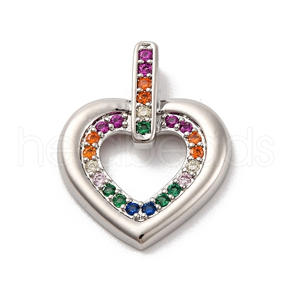 Brass Micro Pave Cubic Zirconia Pendants KK-U033-19P-02-1