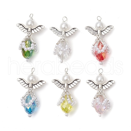 Electroplate Glass Pendants PALLOY-JF03660-02-1
