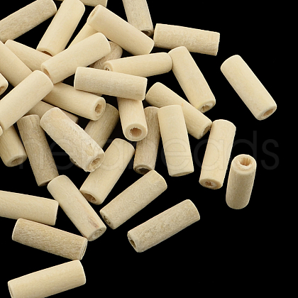 Undyed Natural Wood Tube Beads X-WOOD-R253-04-LF-1