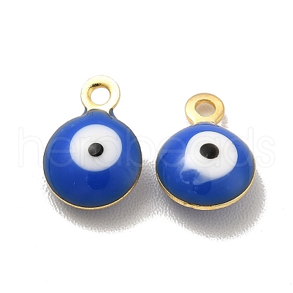 304 Stainless Steel Evil Eye Enamel Charms STAS-G302-03G-03-1