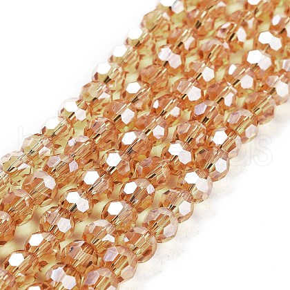 Electroplate Transparent Glass Beads Strands EGLA-A035-T6mm-A17-1