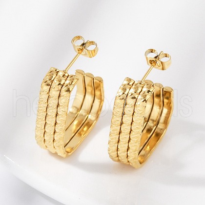 304 Stainless Steel Stud Earrings EJEW-G423-33A-G-1