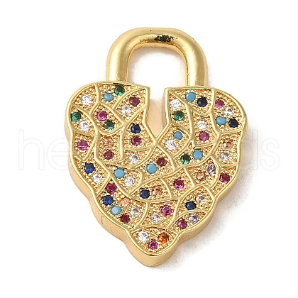 Brass Micro Pave Cubic Zirconia Glass
 Pendants KK-R162-029E-G-1