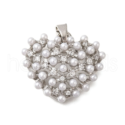 Rack Plating Brass Micro Pave Cubic Zirconia Pendants KK-I716-13P-1
