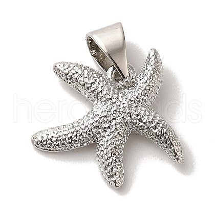 Starfish Rack Plating Brass Charms KK-U027-36P-1