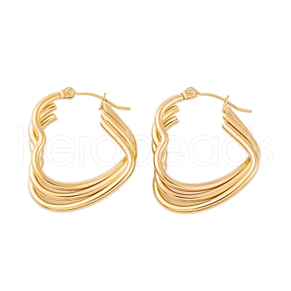 Ion Plating(IP) 304 Stainless Steel Hoop Earrings for Women EJEW-P279-31G-1